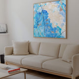 Luxe Serenity in Blue and Gold - Square Canvas Print