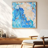 Luxe Serenity in Blue and Gold - Square Canvas Print