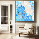 Luxe Serenity in Blue and Gold - Square Canvas Print