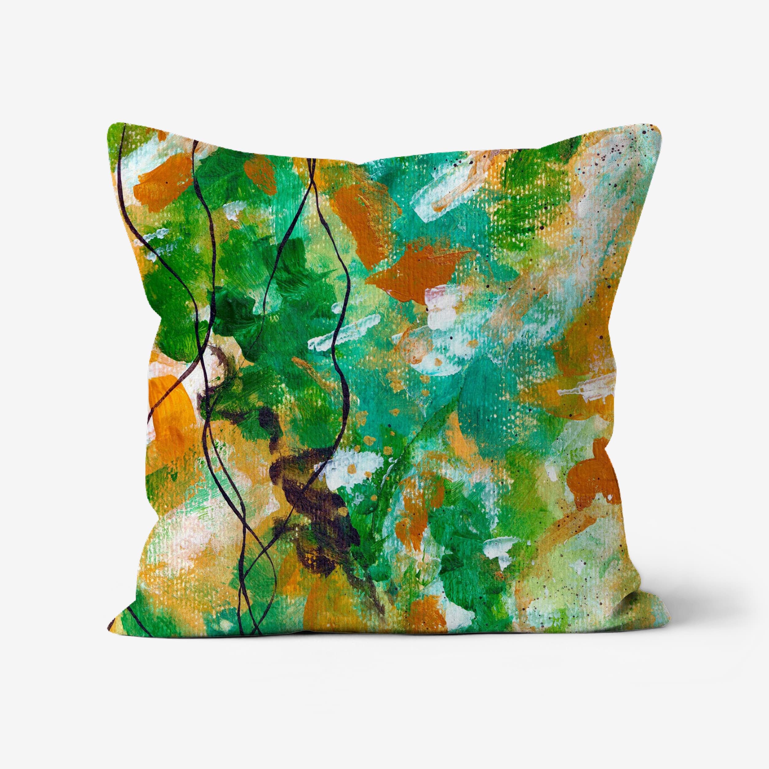 Glistening Growth - faux suede double sided art cushion (46cm)