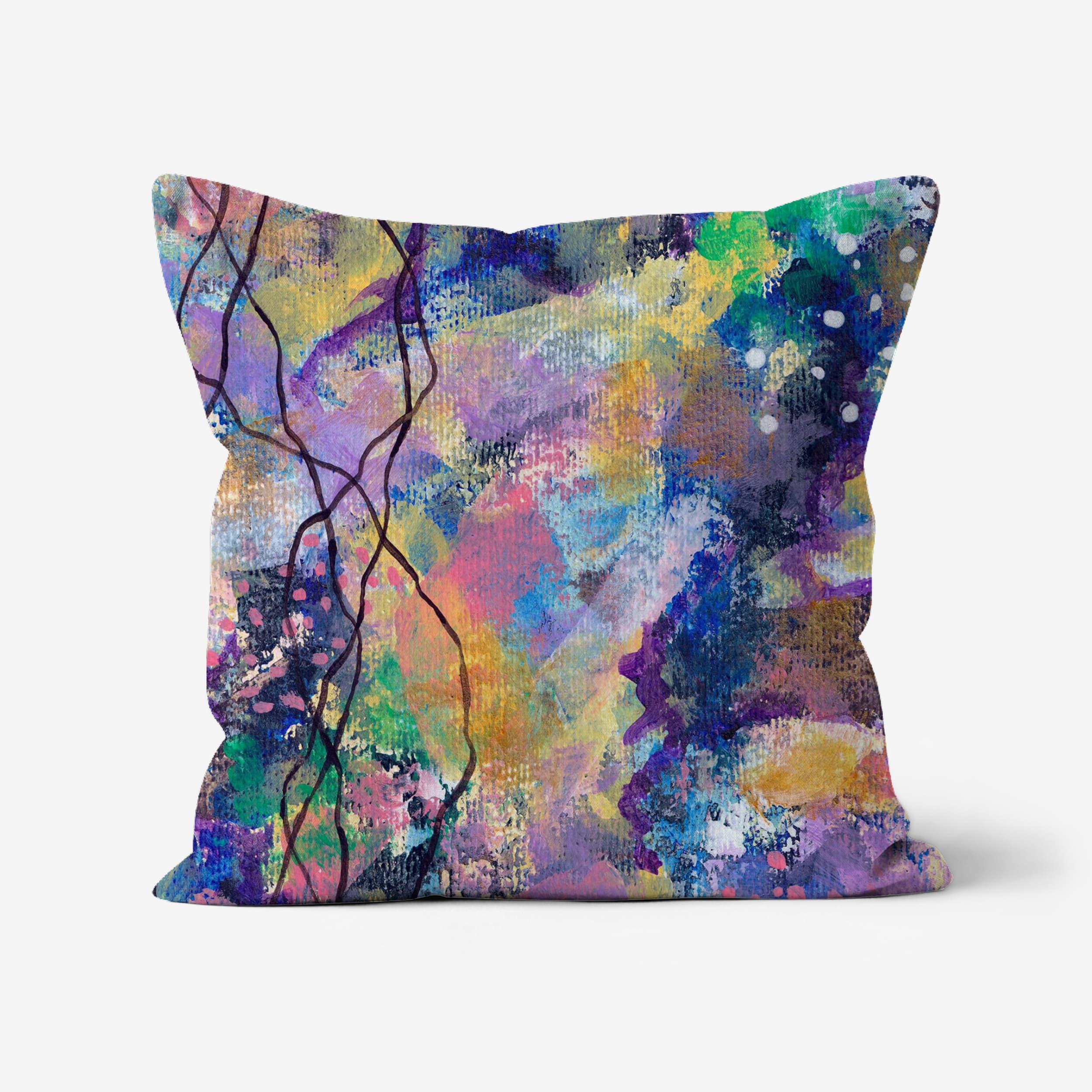 Guardians of Balance - faux suede double sided art cushion (46cm)