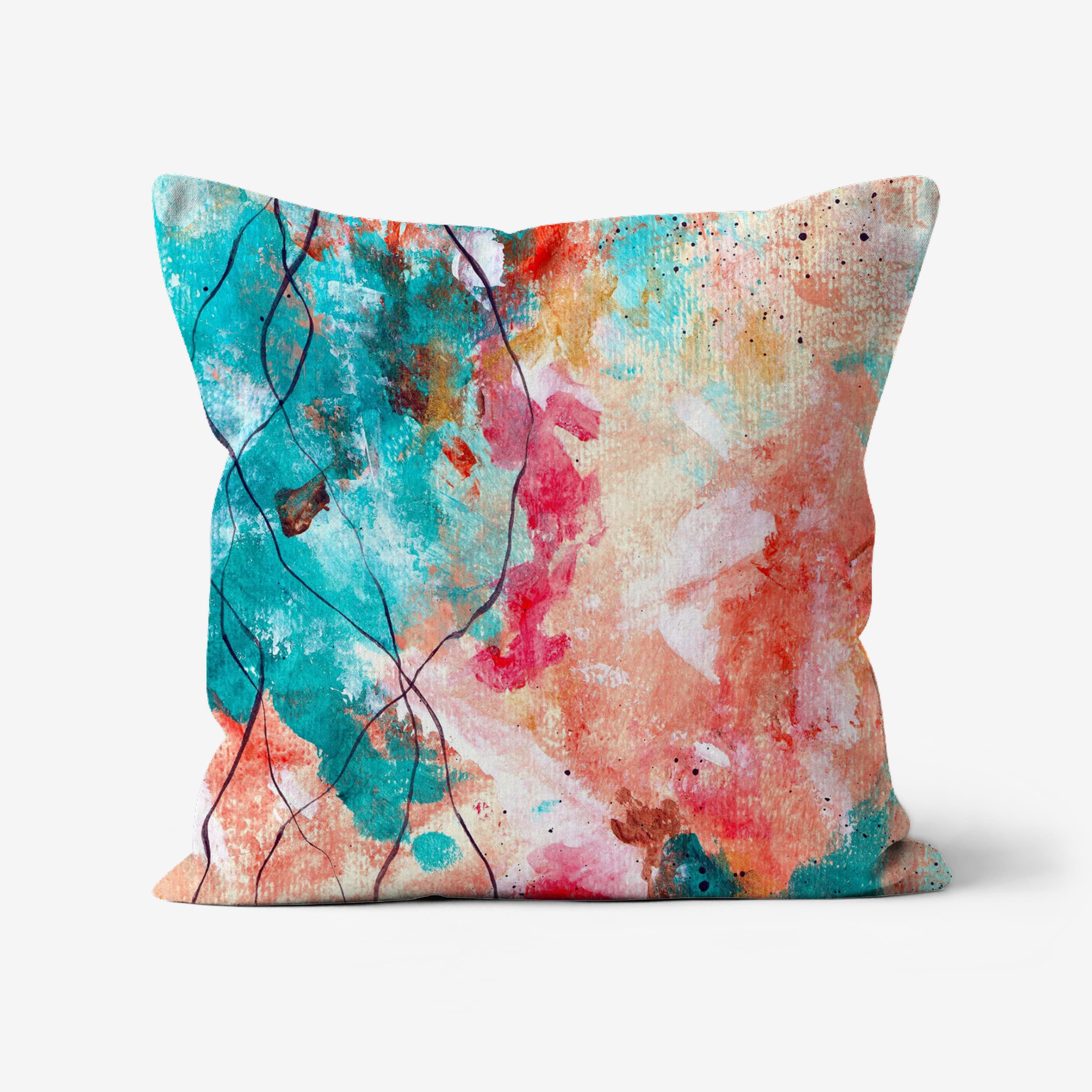 Vibrant Intertides - faux suede double sided art cushion (46cm)