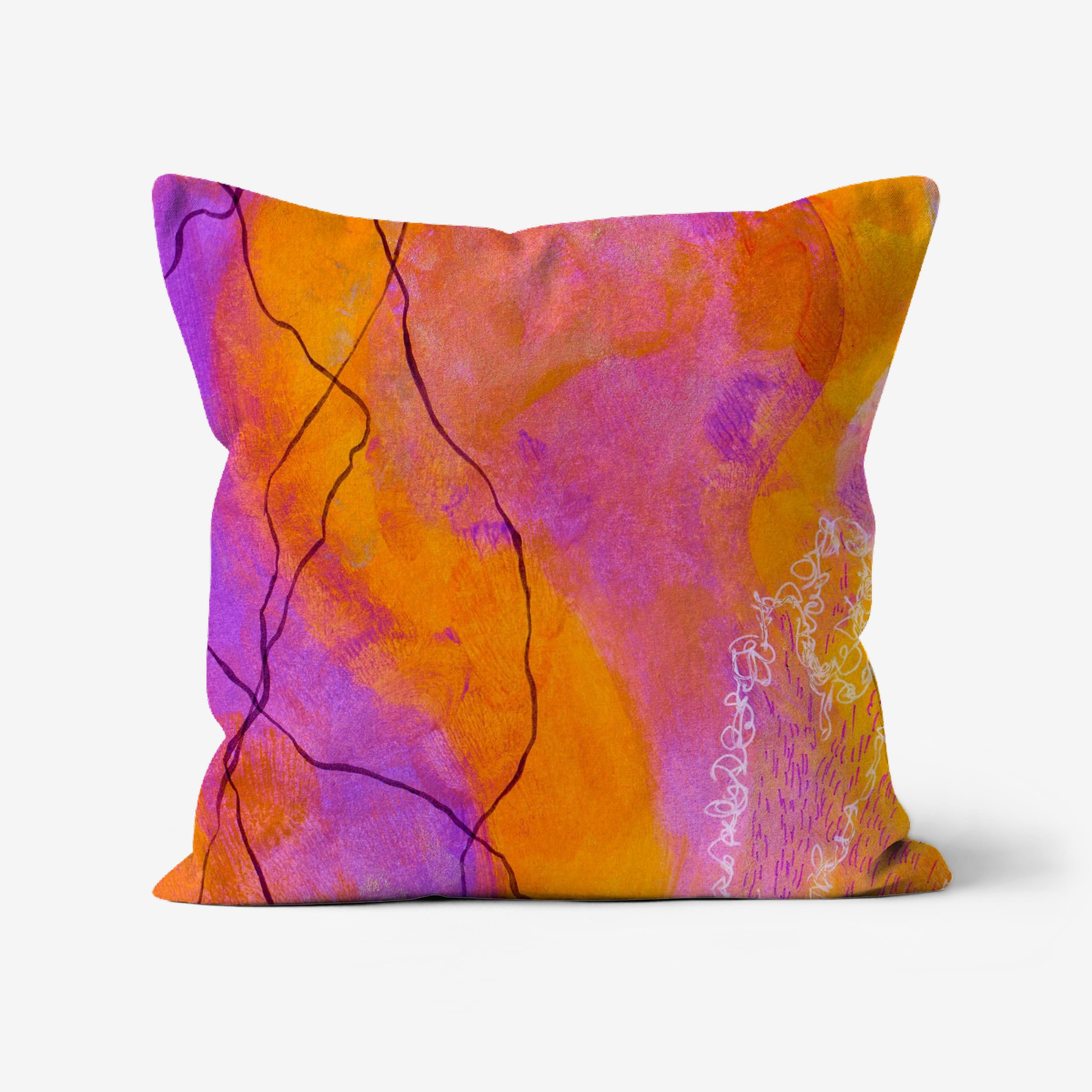 Vibrant Euphoria - faux suede double sided art cushion (46cm)