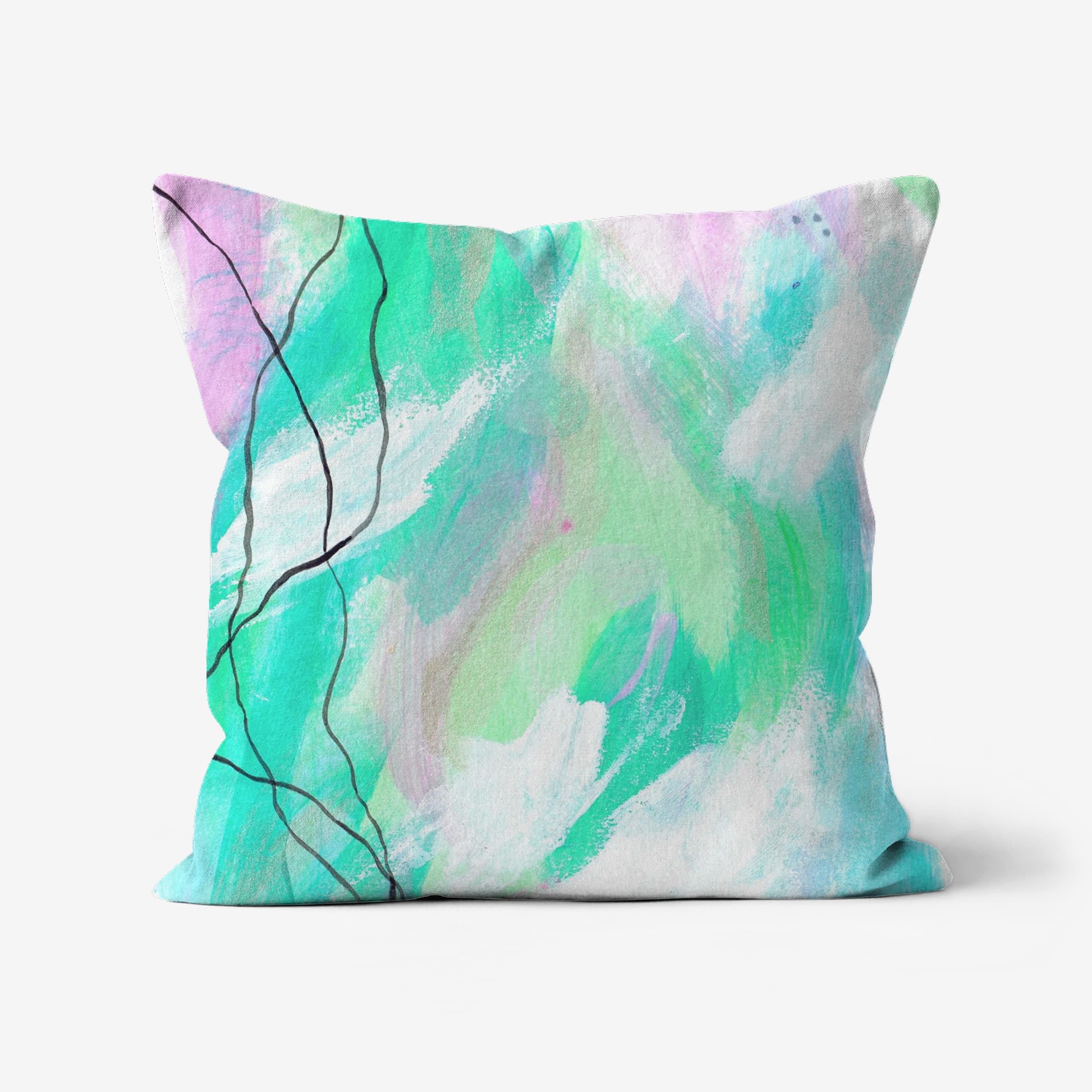 Verdant Whispers - faux suede double sided art cushion (46cm)