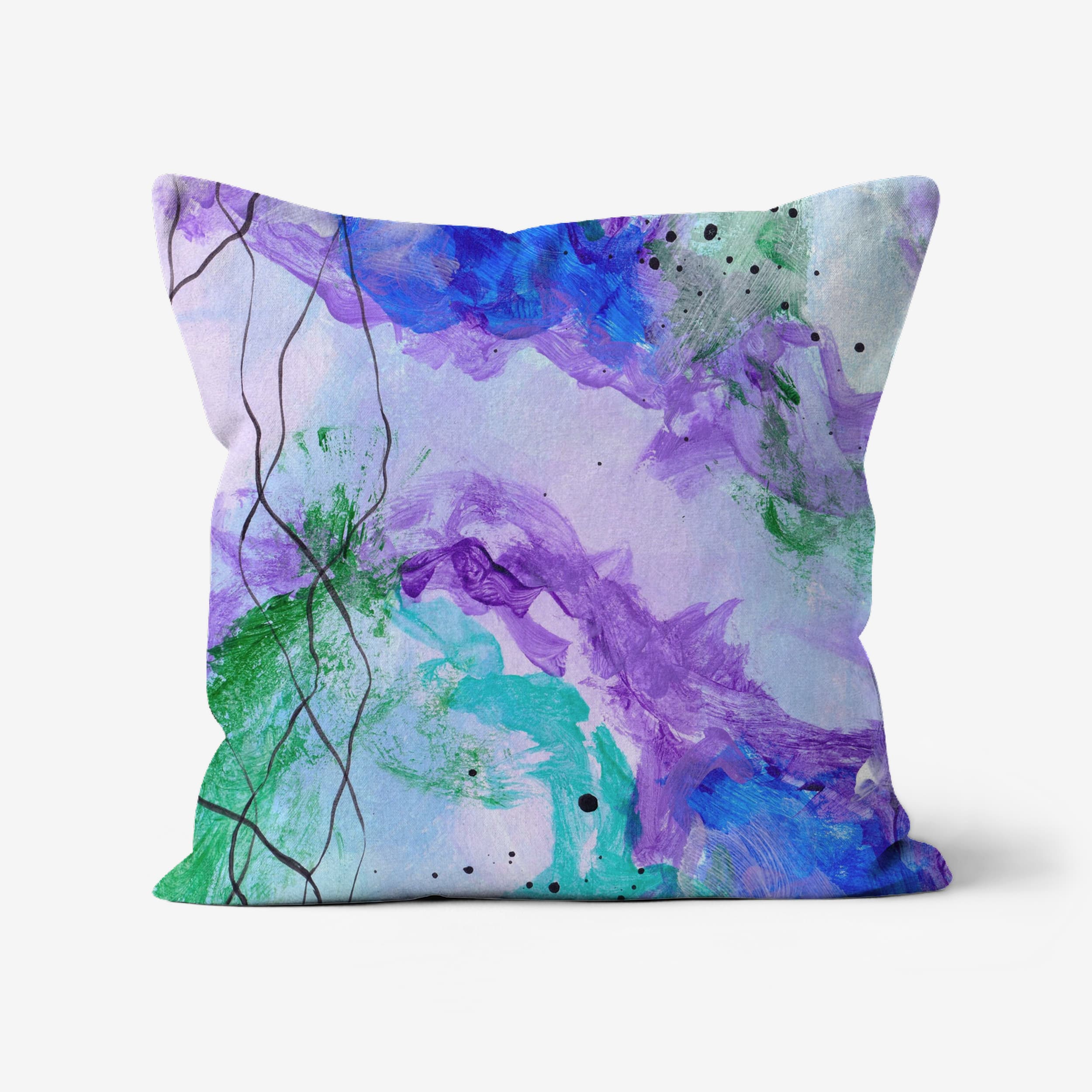 Indigo Infusion - faux suede double sided art cushion (46cm)