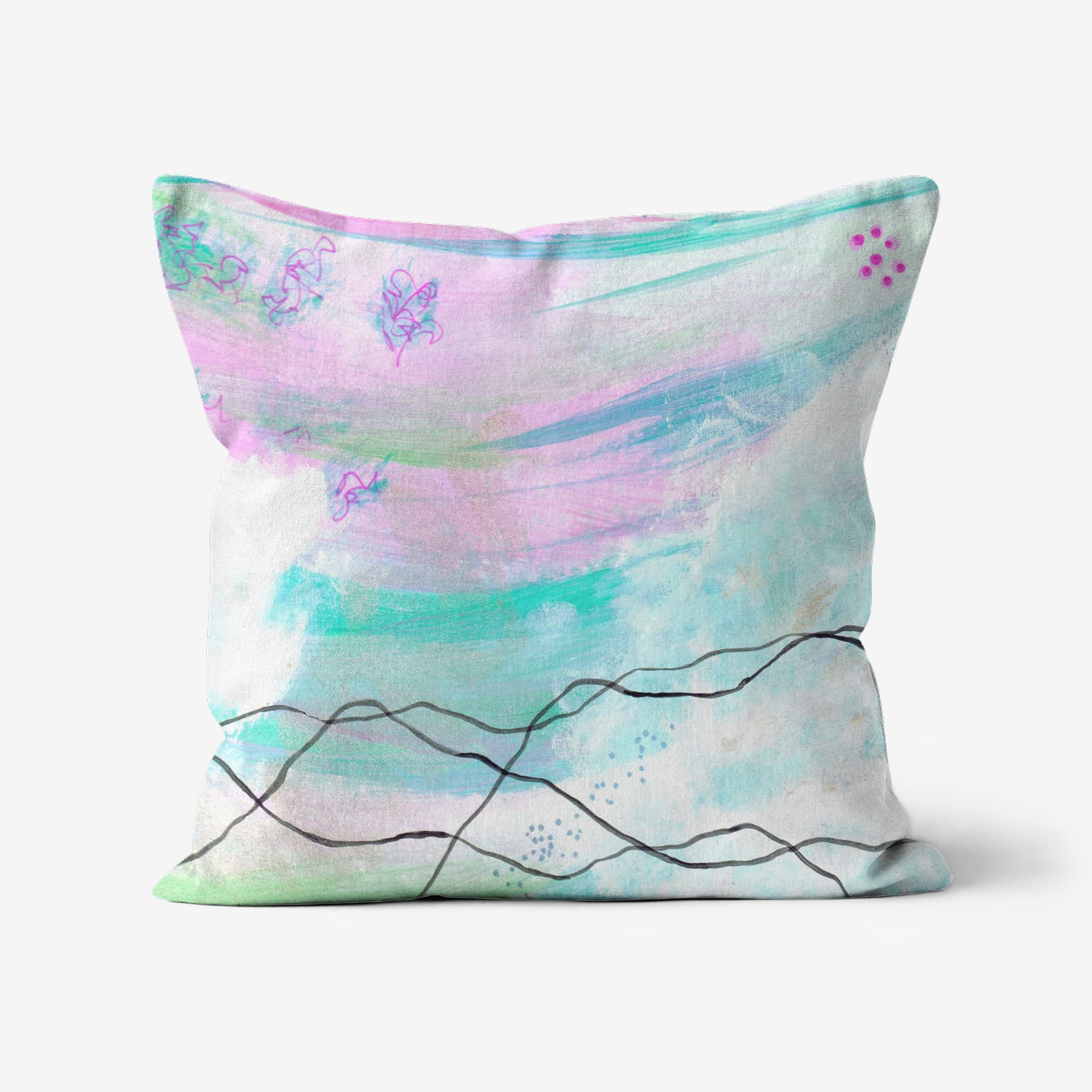 Harmonic Bloom - faux suede double sided art cushion (46cm)