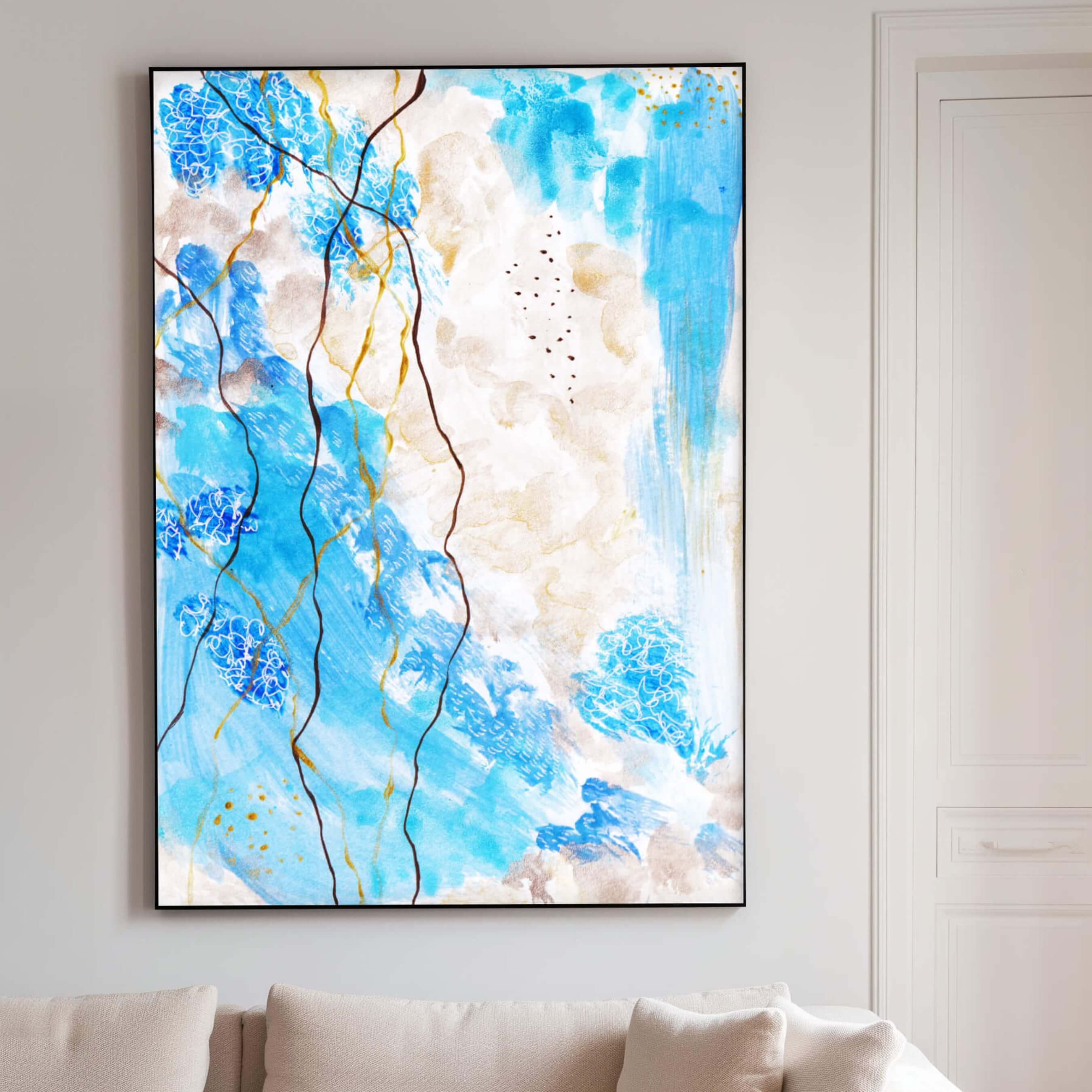 Eternal Opulence in Blue Hues Canvas Print